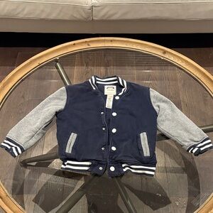 H&M Kids Blue and Gray Varsity Jacket